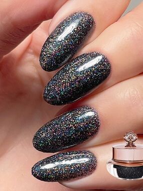 Sistaco Starry Night Classic Nail Powder – Black Holographic Glitter New Sealed